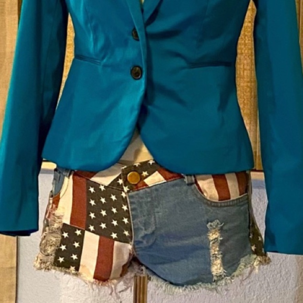Mini jeans shorts US flag